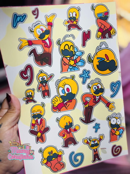 Cartela de Adesivo Abel- Mundo Torajo - Stickers Mundo Toraj