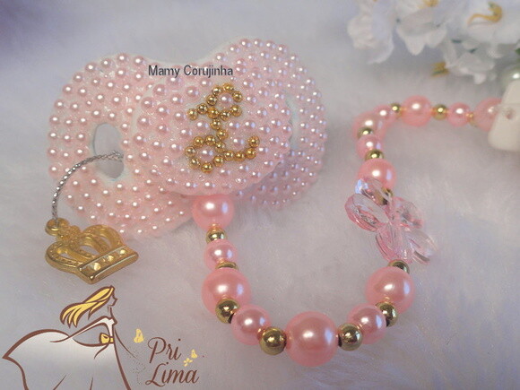 Chupeta + prendedor Luxo