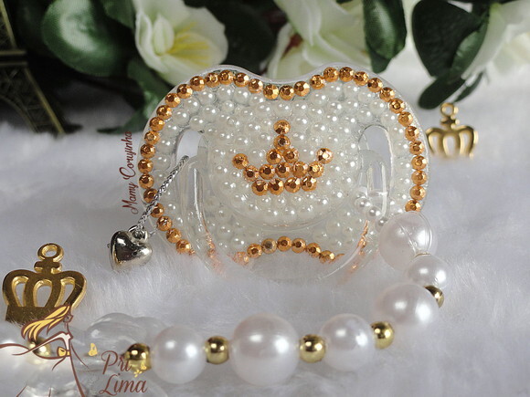 Chupeta cristal princess dourada