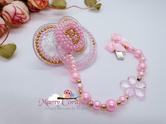 Chupeta fase 2 Rosa + prendedor simples B