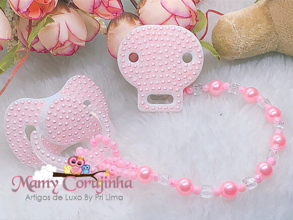 Chupeta lillo rosa + prendedor luxo