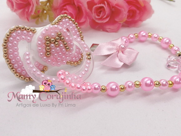 Chupeta luxo rosa M
