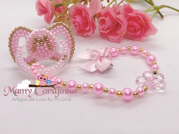 Chupeta luxo rosa M