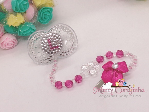Chupeta MAM strass prata linda