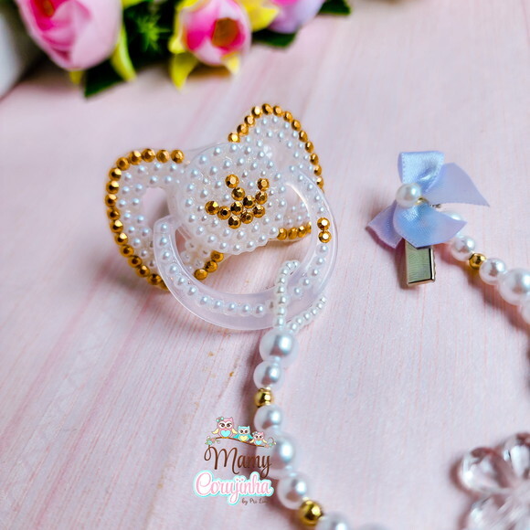 Chupeta Princess Dourado
