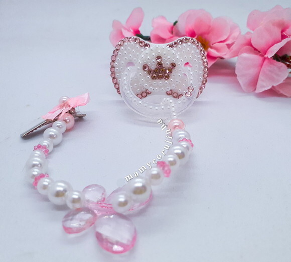 Chupeta Princess Rosa com branco