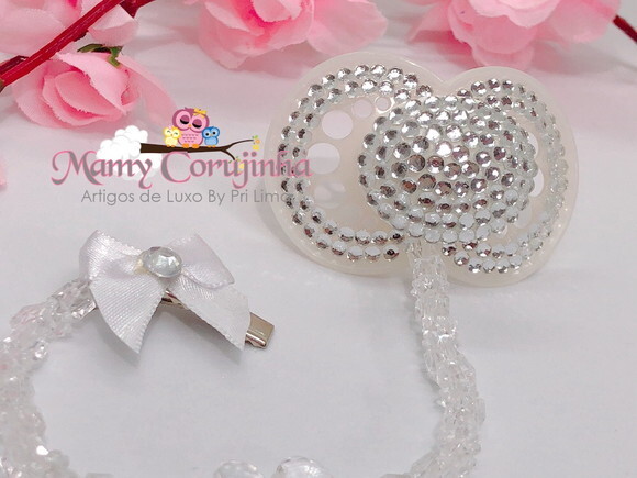 Chupeta strass prata