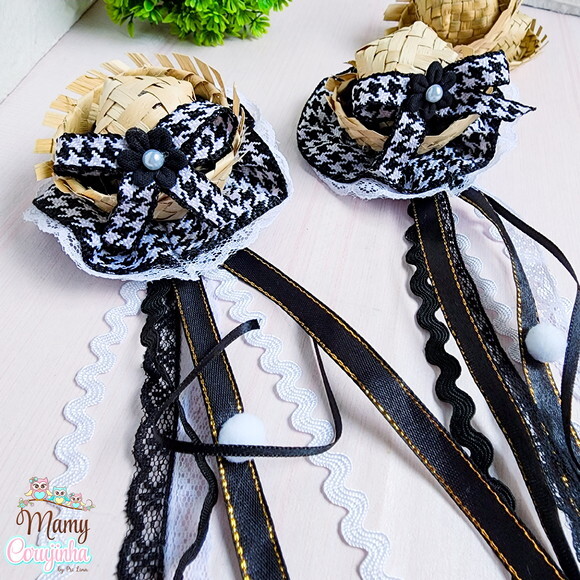 Duplinha Chapeuzinho Preto e Branco