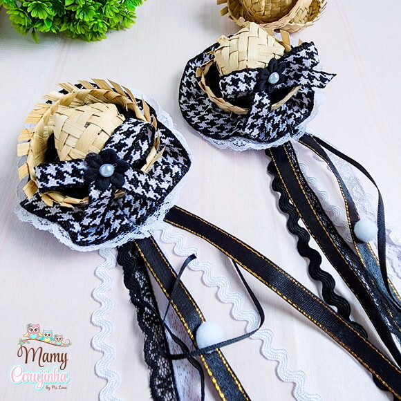 Duplinha Chapeuzinho Preto e Branco