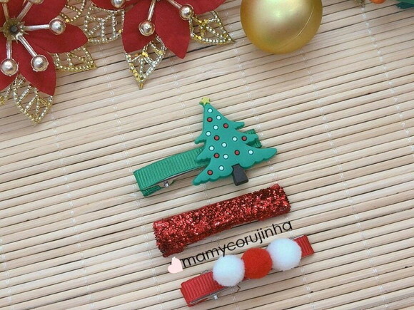 Hair clip árvore natal