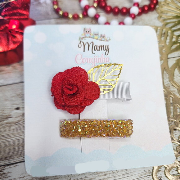 Hair Clip Flor Folha