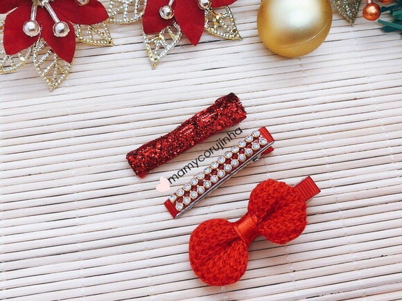 Hair clip vermelho luxo