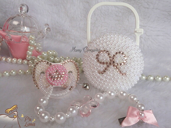 Kit Chupeta + Porta Chupeta + Prendedor