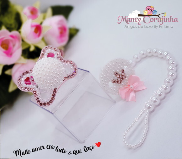 Kit Chupeta MAM+ prendedor Luxo Rosinha