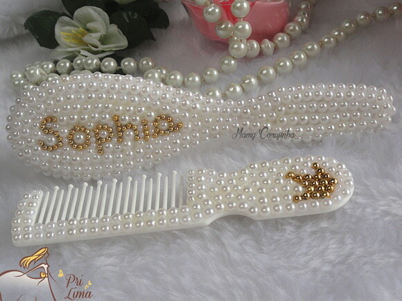 Kit escova + pente nome