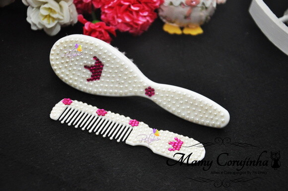 KIT ESCOVA+PENTE CABELO BEBE BRANCO