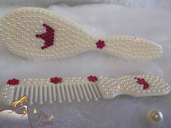 KIT ESCOVA+PENTE CABELO BEBE BRANCO