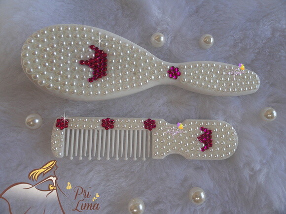 KIT ESCOVA+PENTE CABELO BEBE BRANCO