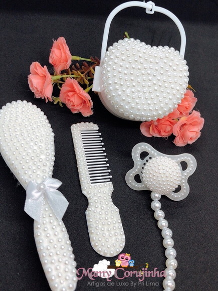 Kit Luxo perola com chupeta MAM