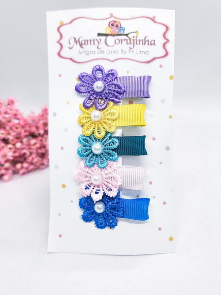 Kit Mini Clips de Cabelo Flowers
