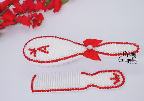 Kit Pente + Escova Vermelho a