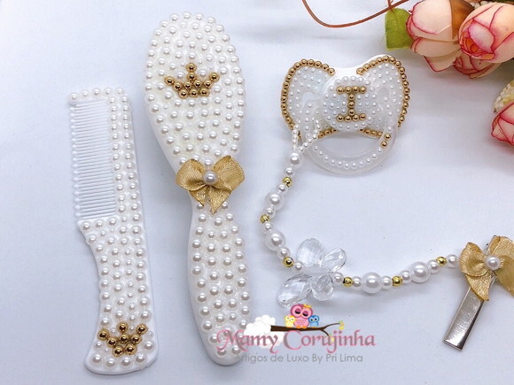 Kit pente escova + chupeta Lillo