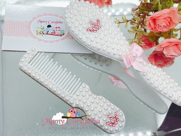 Kit Pente escova rosa Princess