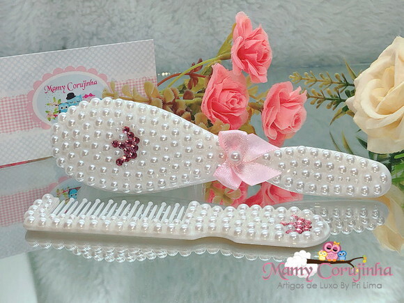 Kit Pente escova rosa Princess