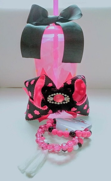 Kit Presenteável Pink com preto laço