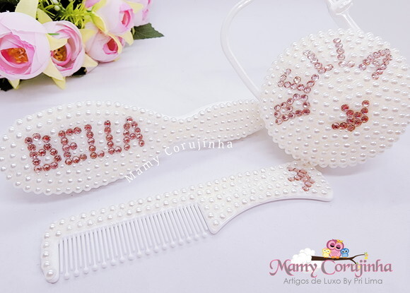 Kit Saboneteira + Pente e Escova Macia Bella