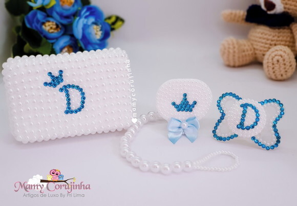 Kit Saboneteira + Prendedor Luxo + Chupeta Marca