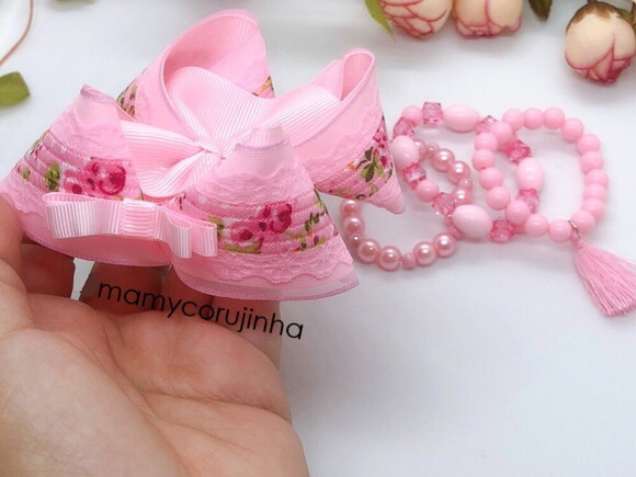 LINDO LAÇO AMORA FITA FLOR + TRIO DE PULSEIRAS
