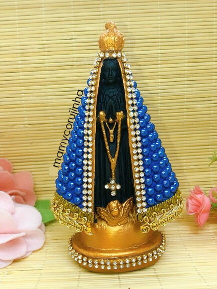 Nossa Senhora 16cm em Pedrarias azul