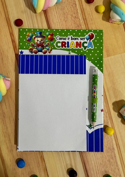Mini Prancheta com Bloquinho e Lápis Personalizado !