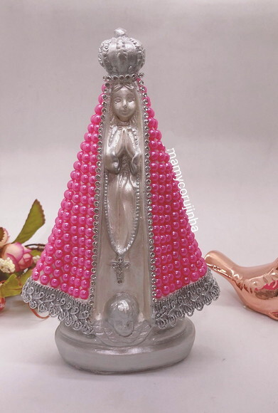 Nossa Senhora 16cm em Pedrarias Pink