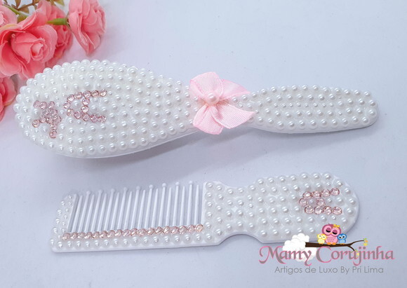 Pente + escova Branco A princess