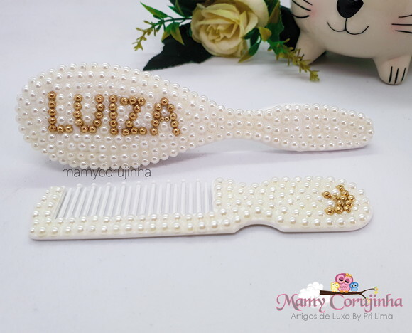 Pente + escova marfim LUIZA