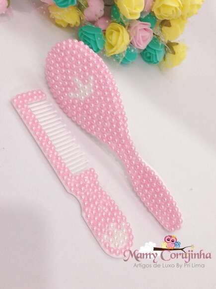 Pente + escova rosa bebe fofo