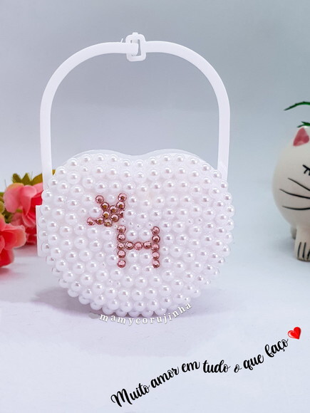 Porta chupeta H strass rosa