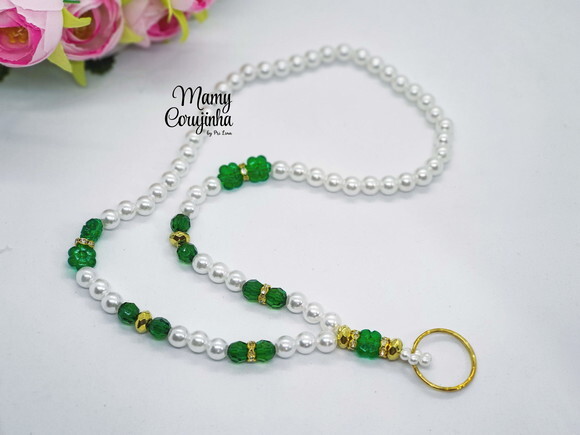 Porta Crachá Branco e Verde