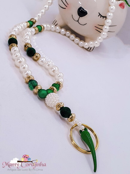 Porta Crachá Verde com Marfim