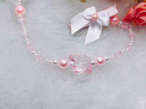 Prendedor Chupeta Simples rosa e branco