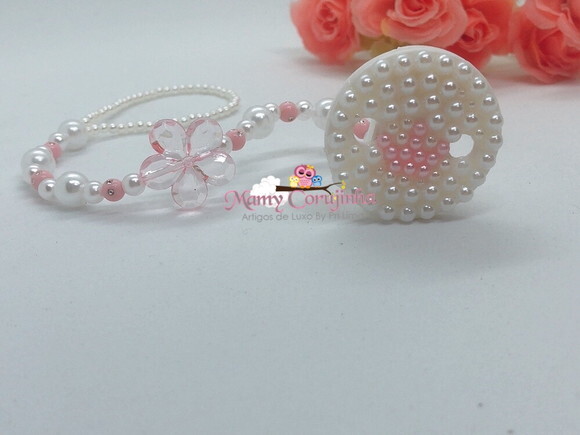Prendedor Luxo coroa rosinha bebe