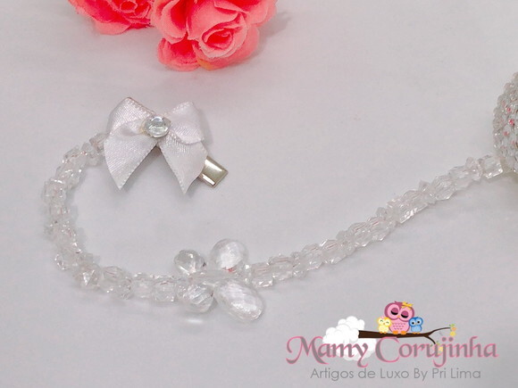 Prendedor simples luxo cristal