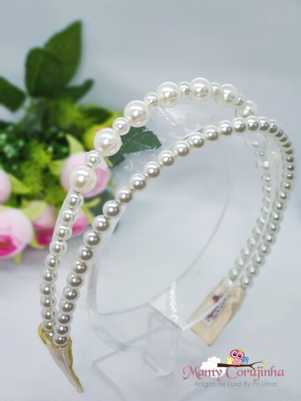 Tiara em Pérola Branco