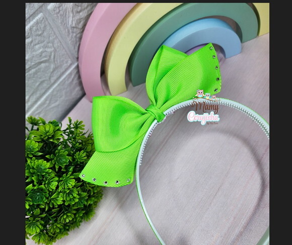 Tiara Laço em Pé Verde