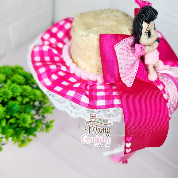 Tiara Luxo Chapéu Rosa