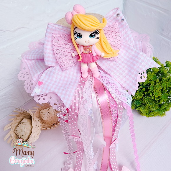 Tiara Luxo Chapéu Rosa Bebe