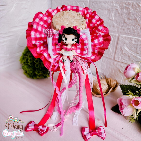 Tiara Luxo Chapéu Xadrez Pink