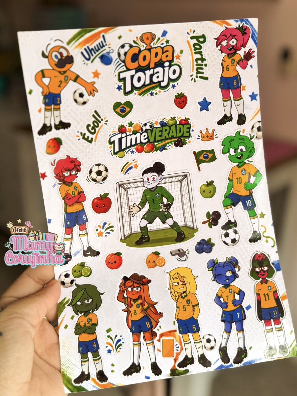 Cartela de adesivo Copa Torajo- mundo torajo